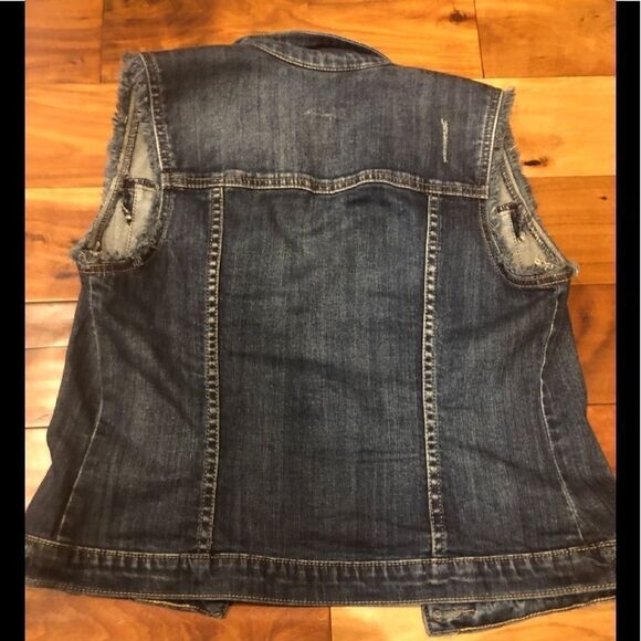 Kut from the Kloth, denim vest, small, distressed - Picture 2 of 4